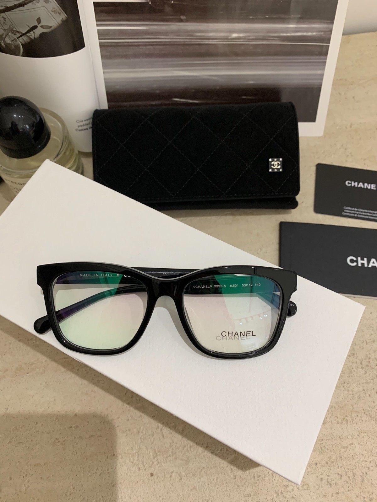 Chanel CH3392 Designer Sunglasses Black With Case Chanel CH3392 Designer Sunglasses Black With Case