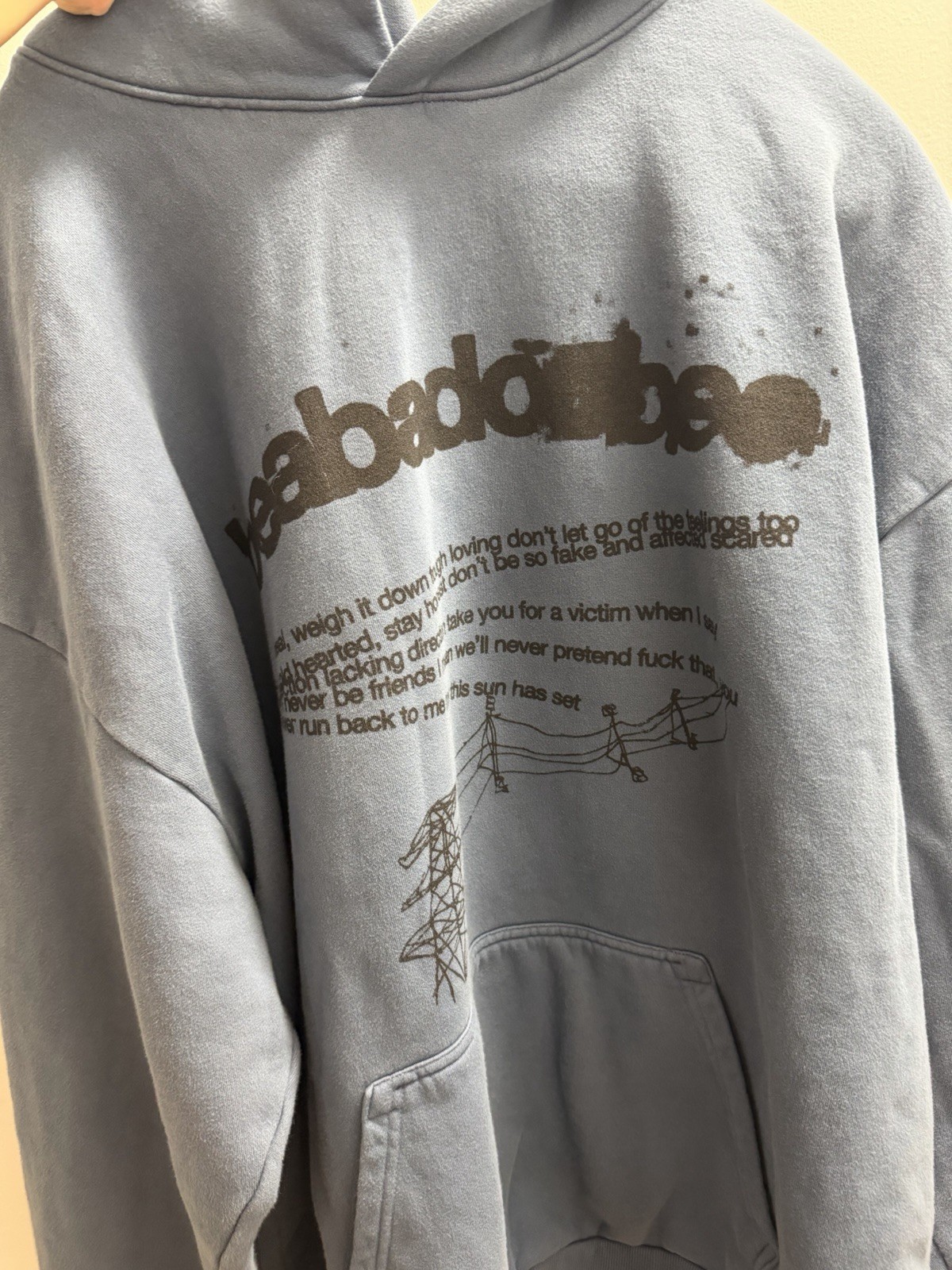 Beabadoobee The Pylon Tour Merch - Sun Has Set Blue Hoodie Blue Hoodie - 3XL New
