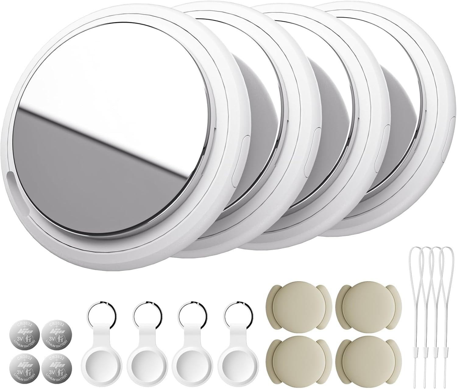 4 Pack Air-Tag NEW for iPhone iPad MX532AM/A air tag White with 1 extra battery.