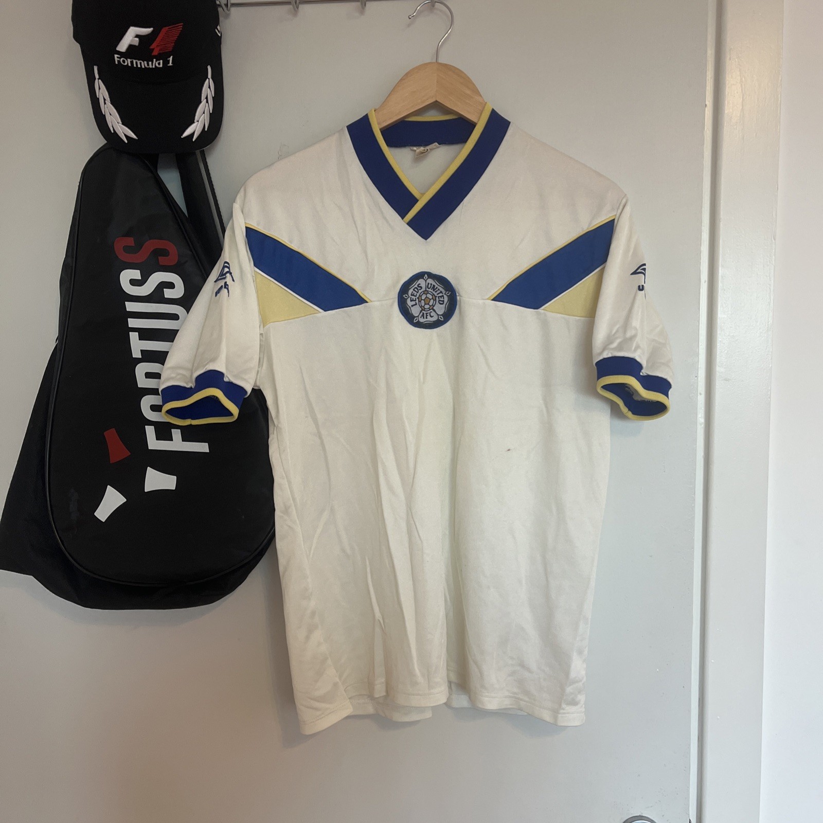 Vintage Leeds United Home Football Shirt Medium Umbro White 1986 1988 Rare
