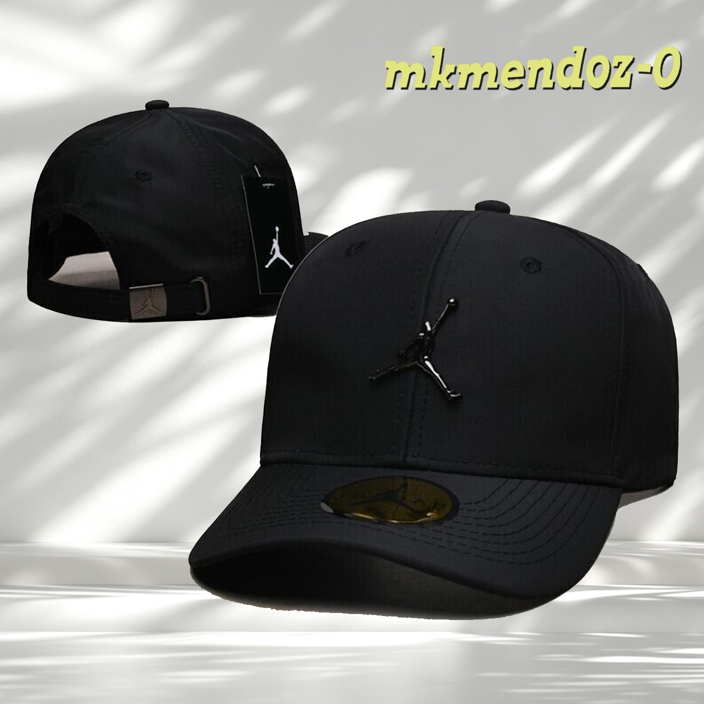 Jordan Jump man Black Men\'s Casual Baseball Cap Adjustable Outdoor Sports Hat