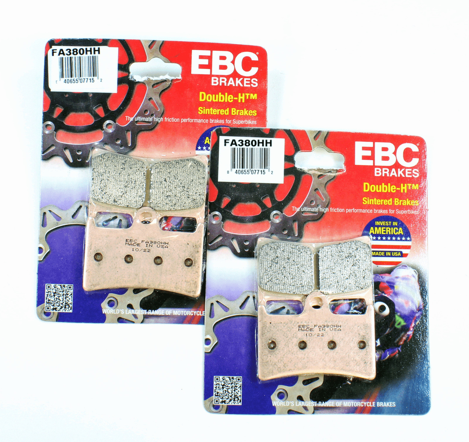 EBC Sintered Brake Pad Set - 2 Pair FA380HH for select Yamaha models