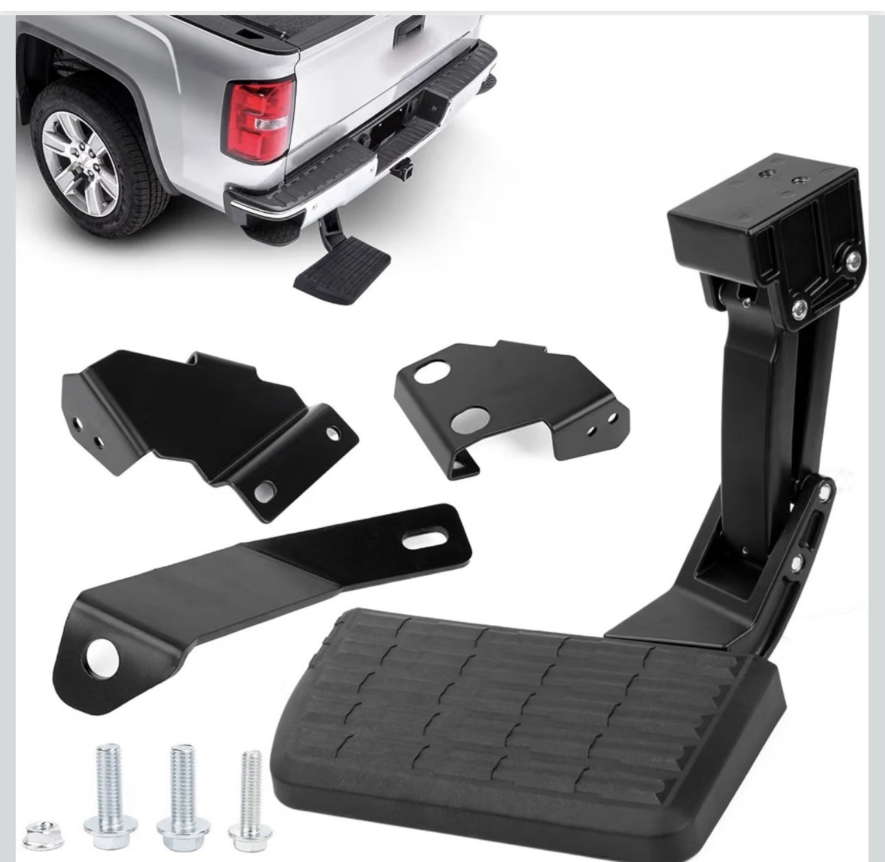 Rear Truck Side Step Compatible 2019-2024 Chevy Silverado 1500 & GMC Sierra 1500