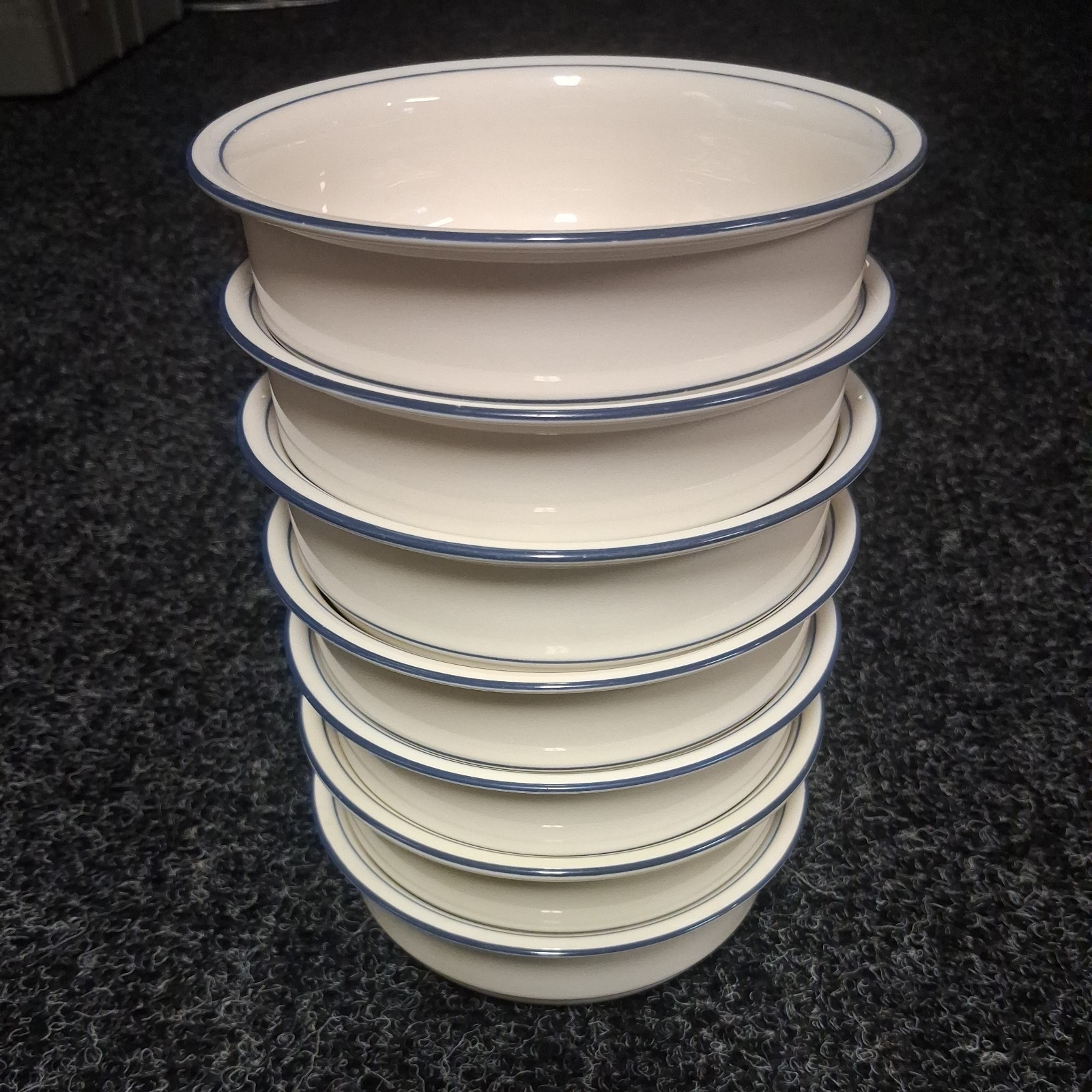 LENOX Chinastone “For The Blue Patterns” 6- 1/4” Diameter, Set Of 7 Cereal Bowls LENOX Chinastone “For The Blue Patterns” 6- 1/4” Diameter, Set Of 7 Cereal Bowls