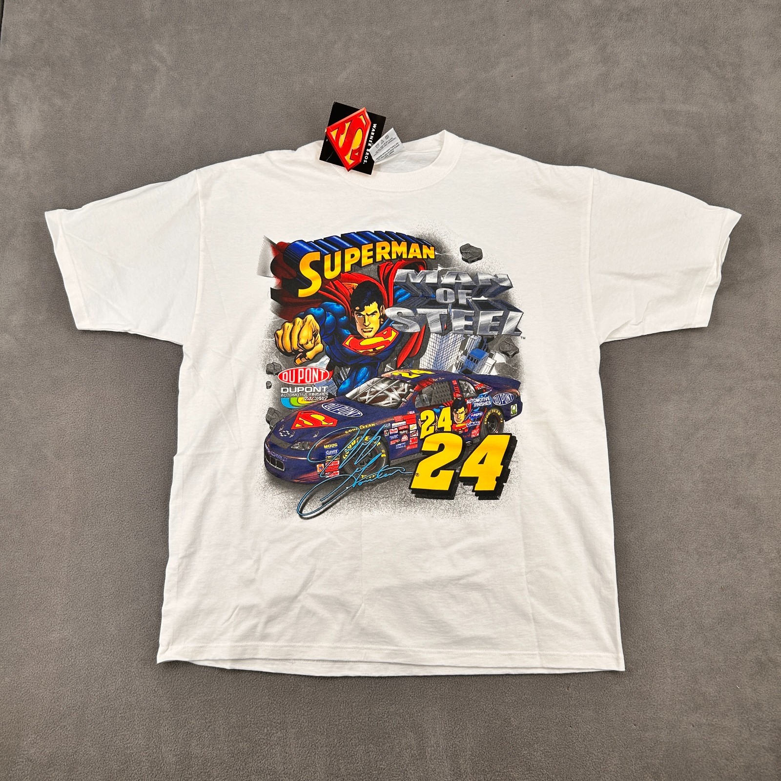 VTG 1999 Chase Authentics Jeff Gordon 24 NASCAR Sz L Dupont Car & Superman NWT