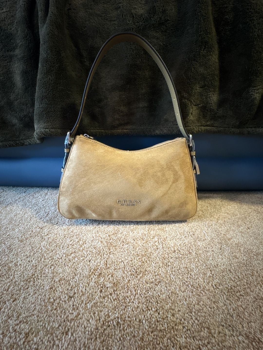 Guess Suede Shoulder Bag Brown Guess Suede Shoulder Bag Brown