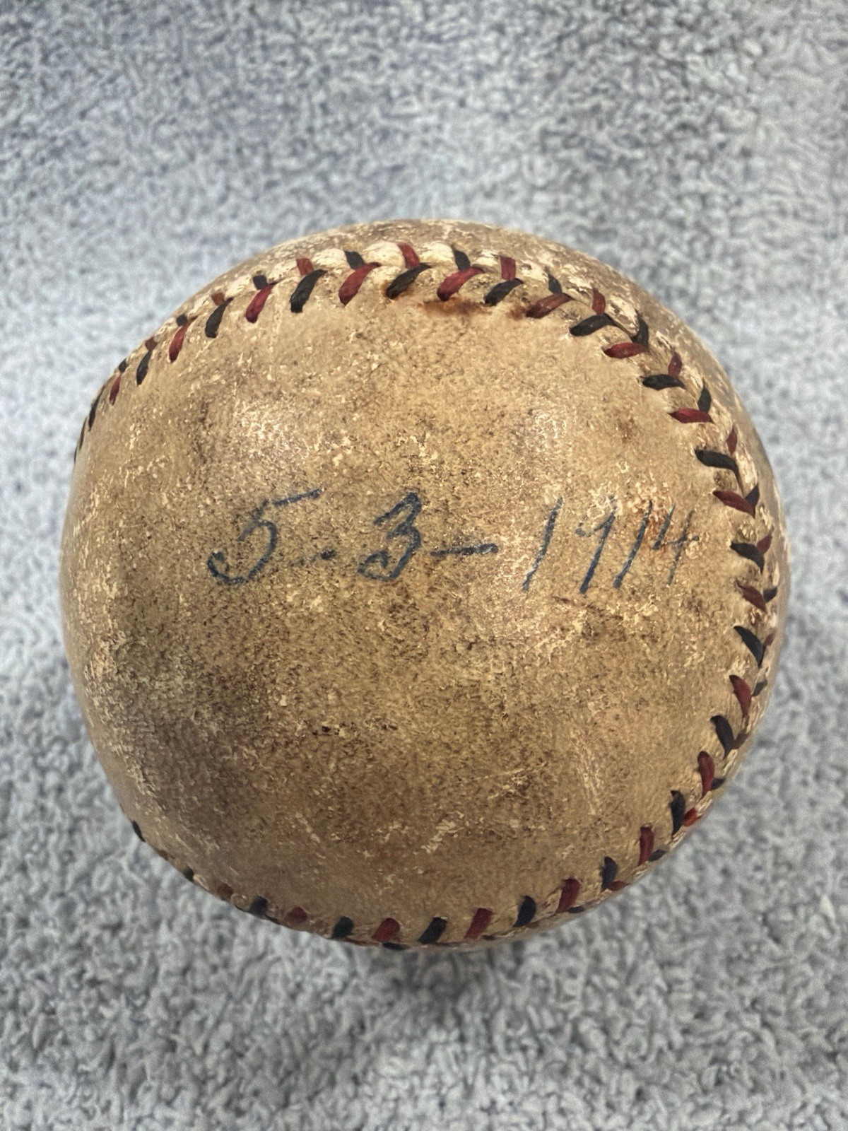 Antique 1914 Spalding Official Cork Center Baseball Dated 5-3-1914 Deadball Era