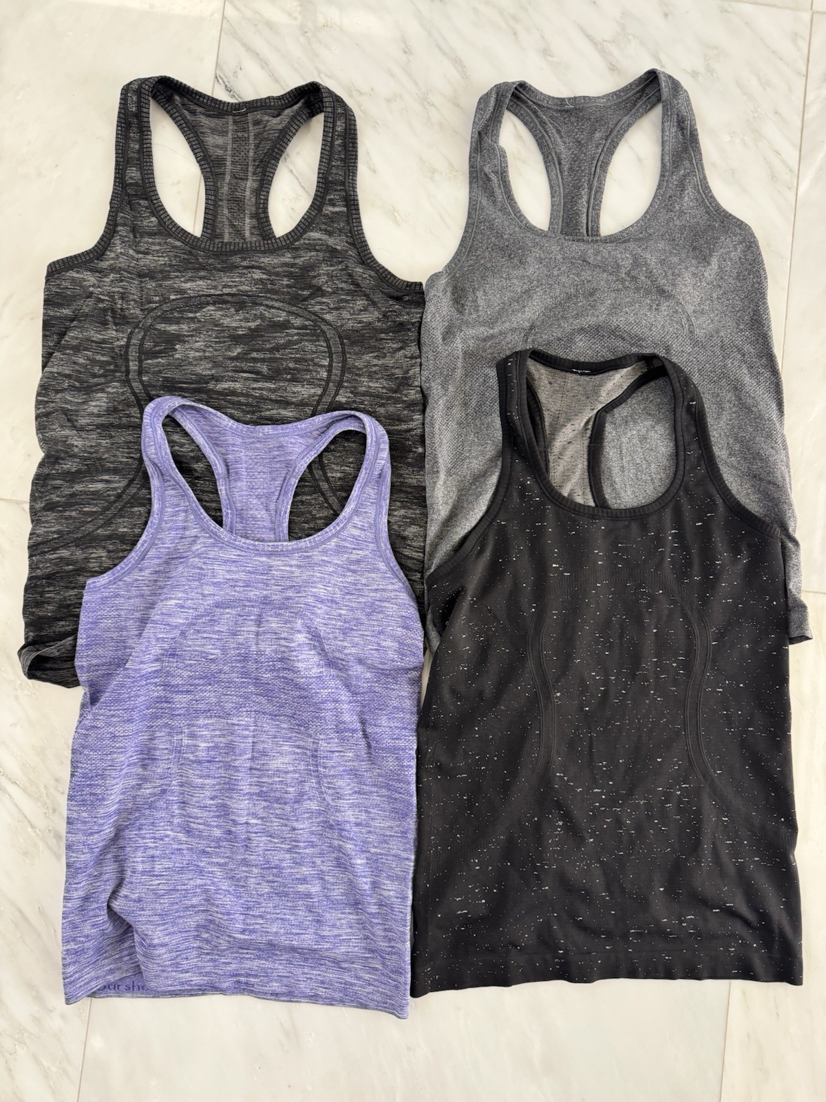 Lululemon Women\'s Racerback Activewear Tank Tops Multicolor Lot Size 6 Lululemon Women\'s Racerback Activewear Tank Tops Multicolor Lot Size 6