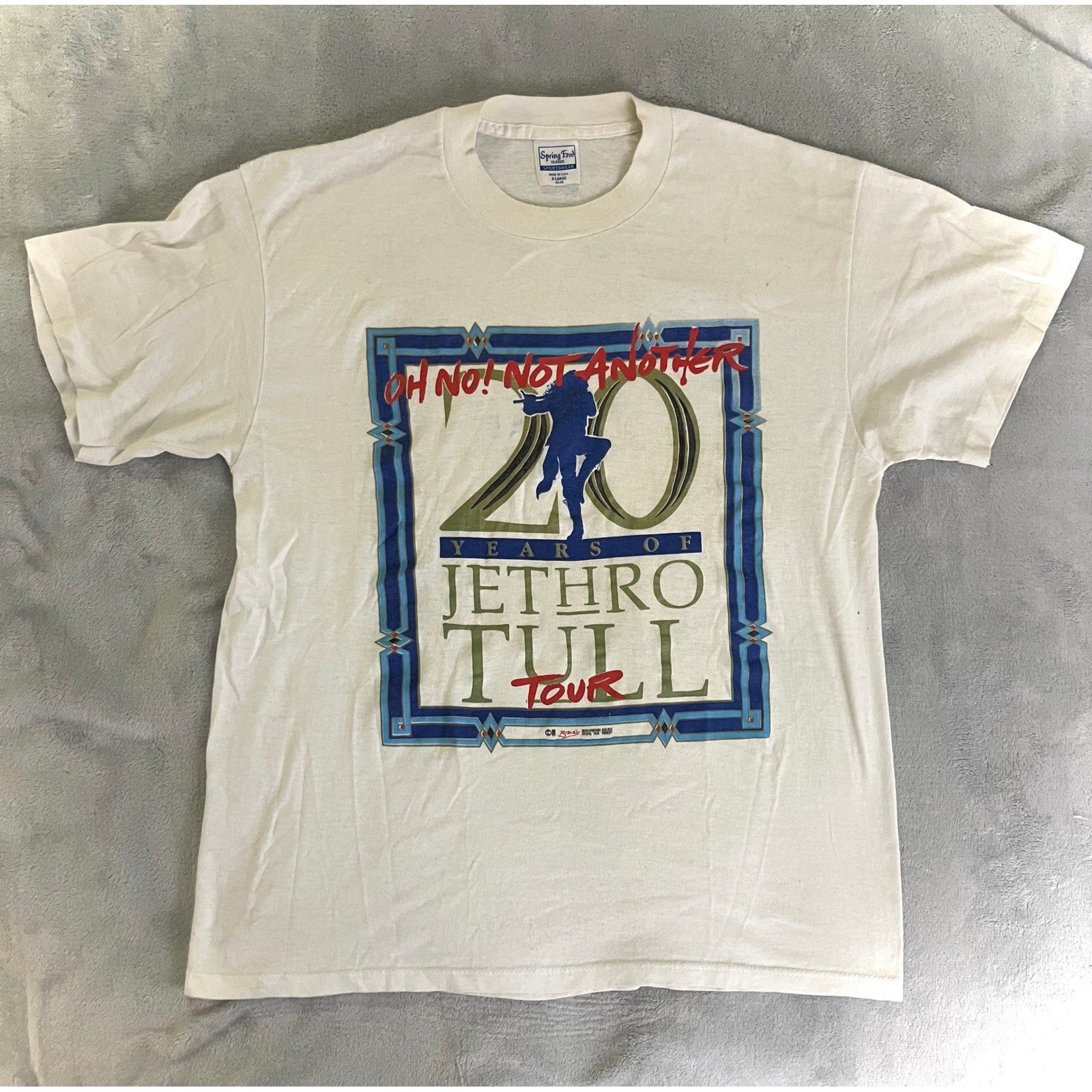 Vintage 1988 Jethro Tull 20 Years Tour T-Shirt XL Single Stitch Sleeve Authentic