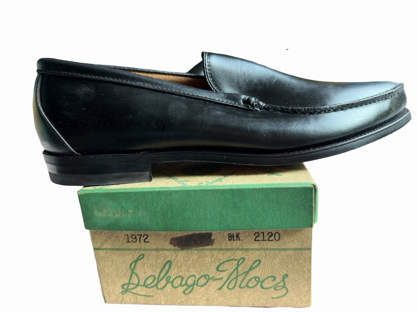 Vintage Sebago Moc Men’s 12 B Black Leather Loafers NOS USA Made w/ Box B37