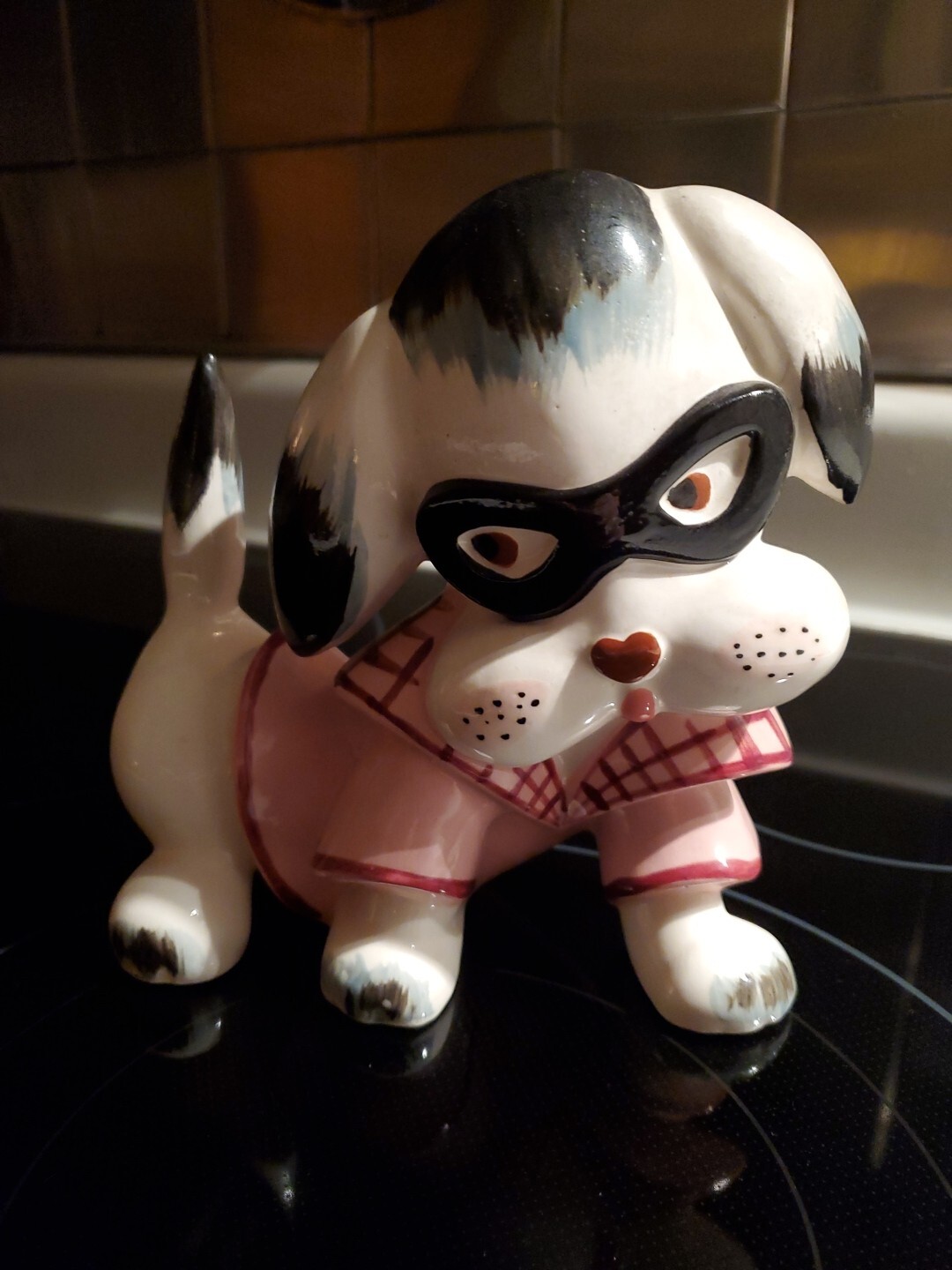 HAPPY HALLOWEEN Rare Masked Puppy Dog Planter Napco Lefton Norcrest K2061 1950 HAPPY HALLOWEEN Rare Masked Puppy Dog Planter Napco Lefton Norcrest K2061 1950