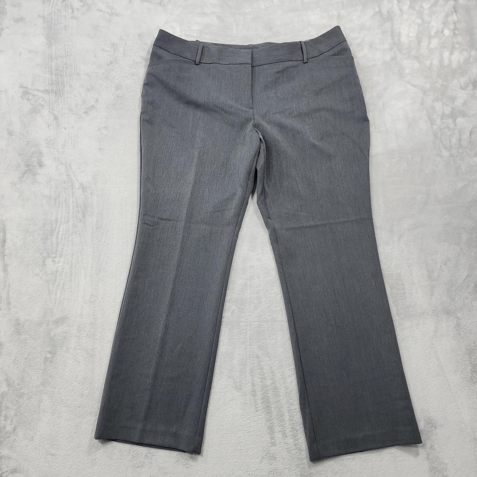 NEW Worthington Pants Womens 16P Gray Perfect Trouser Straight Stretch Office