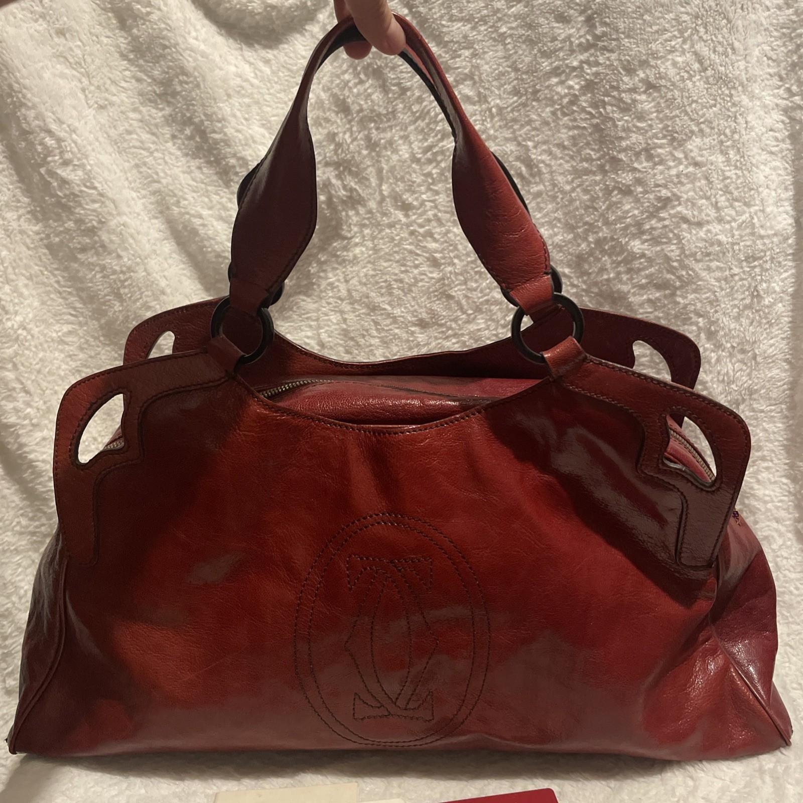 Cartier Vintage Burgundy Handbag / Satchel Leather Bag Cartier Vintage Burgundy Handbag / Satchel Leather Bag