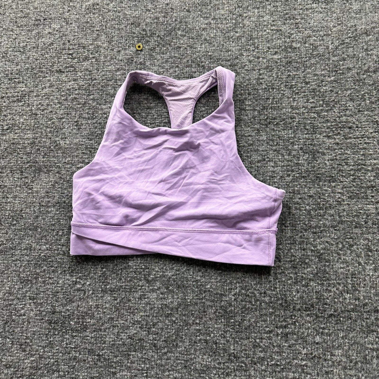 Athleta Sports Bra Girls Size XL 14 Purple High Neck Racerback Stretch Athletic