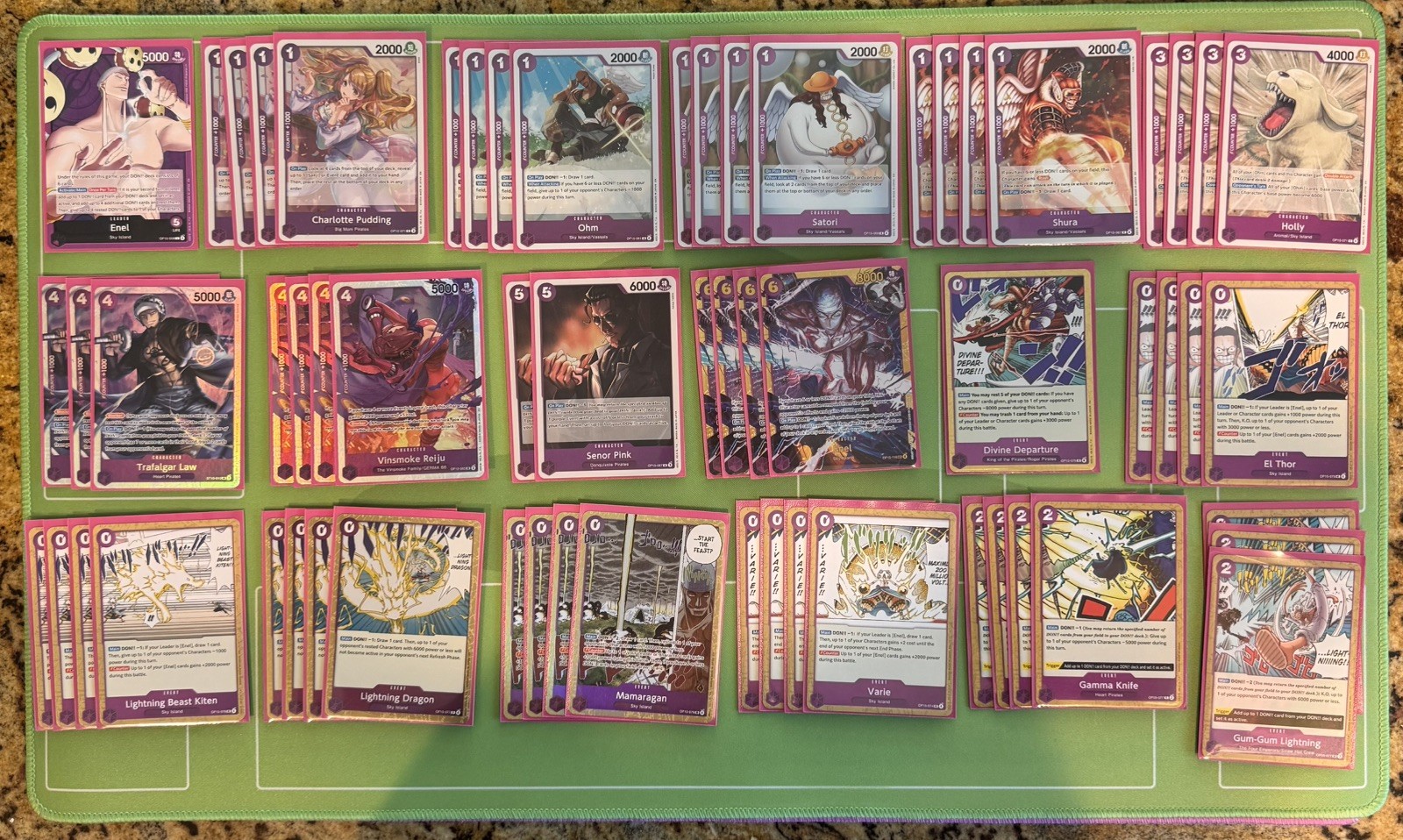 Purple Enel OP15 Complete Deck + Techs One Piece TCG Includes Mamaragan x4 Purple Enel OP15 Complete Deck + Techs One Piece TCG Includes Mamaragan x4