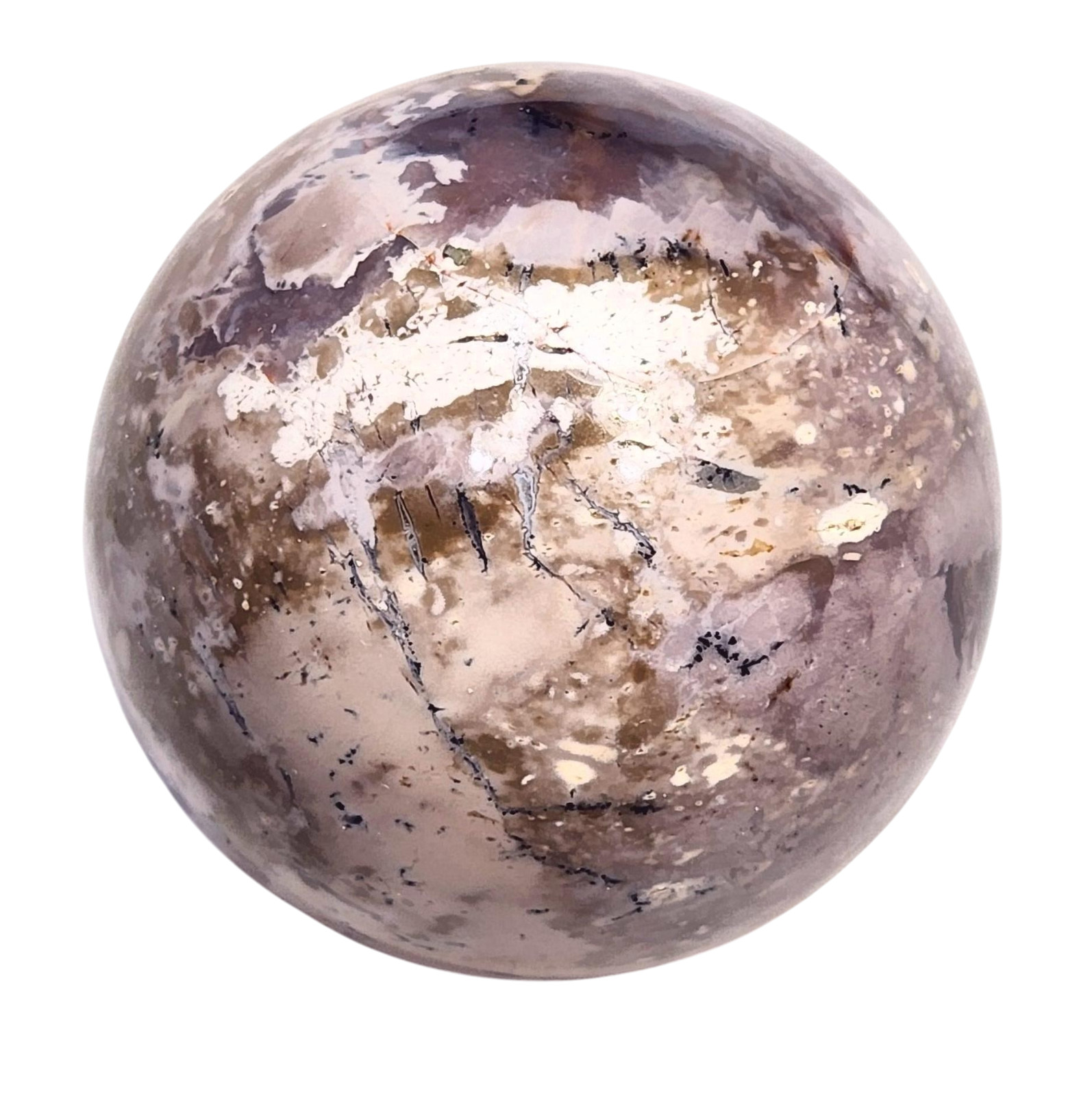 UV Pastel Purple Burro Creek Agate 50mm Home or Office Artwork Decor Sphere 6461