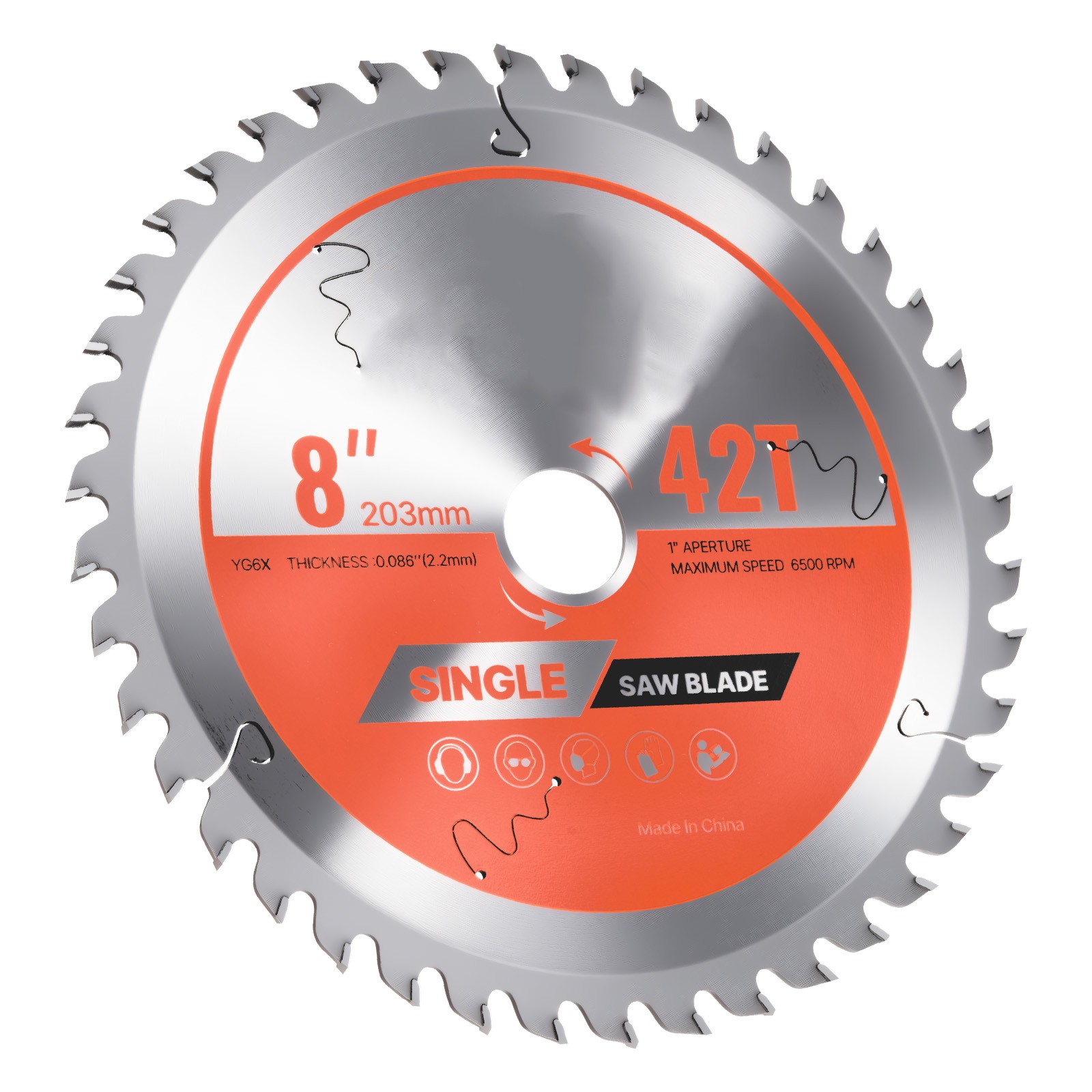 Uimoso 8-Inch Circular Saw Blade, 42 Teeth, Ideal for Wood Cutting