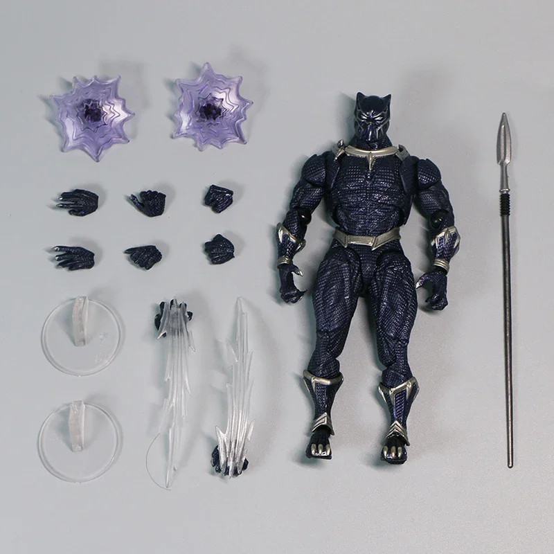 Amazing Yamaguchi Black Panther Action Figure 15cm Kaiyodo Revoltech