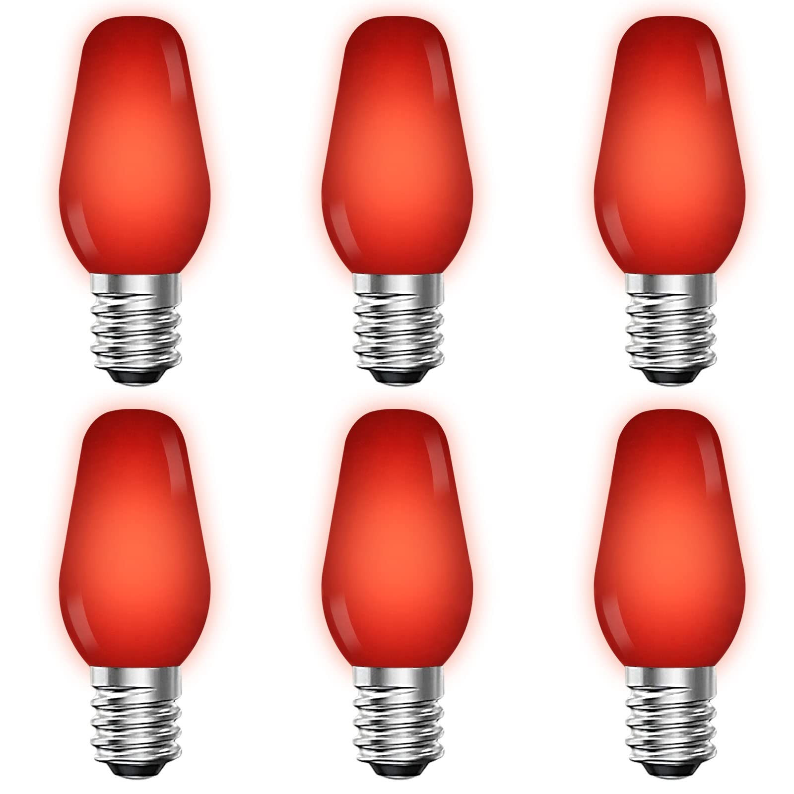 LUXRITE C7 LED Red Replacement Light Bulbs for 6 Count (Pack of 1), LUXRITE C7 LED Red Replacement Light Bulbs for 6 Count (Pack of 1),