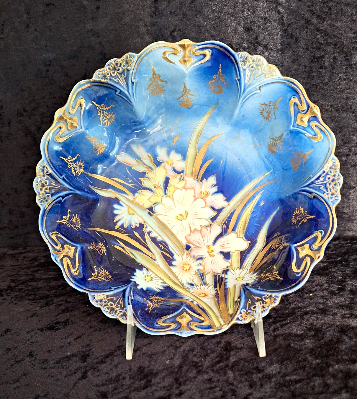 Beautiful R S Prussia Colbalt bowl . 