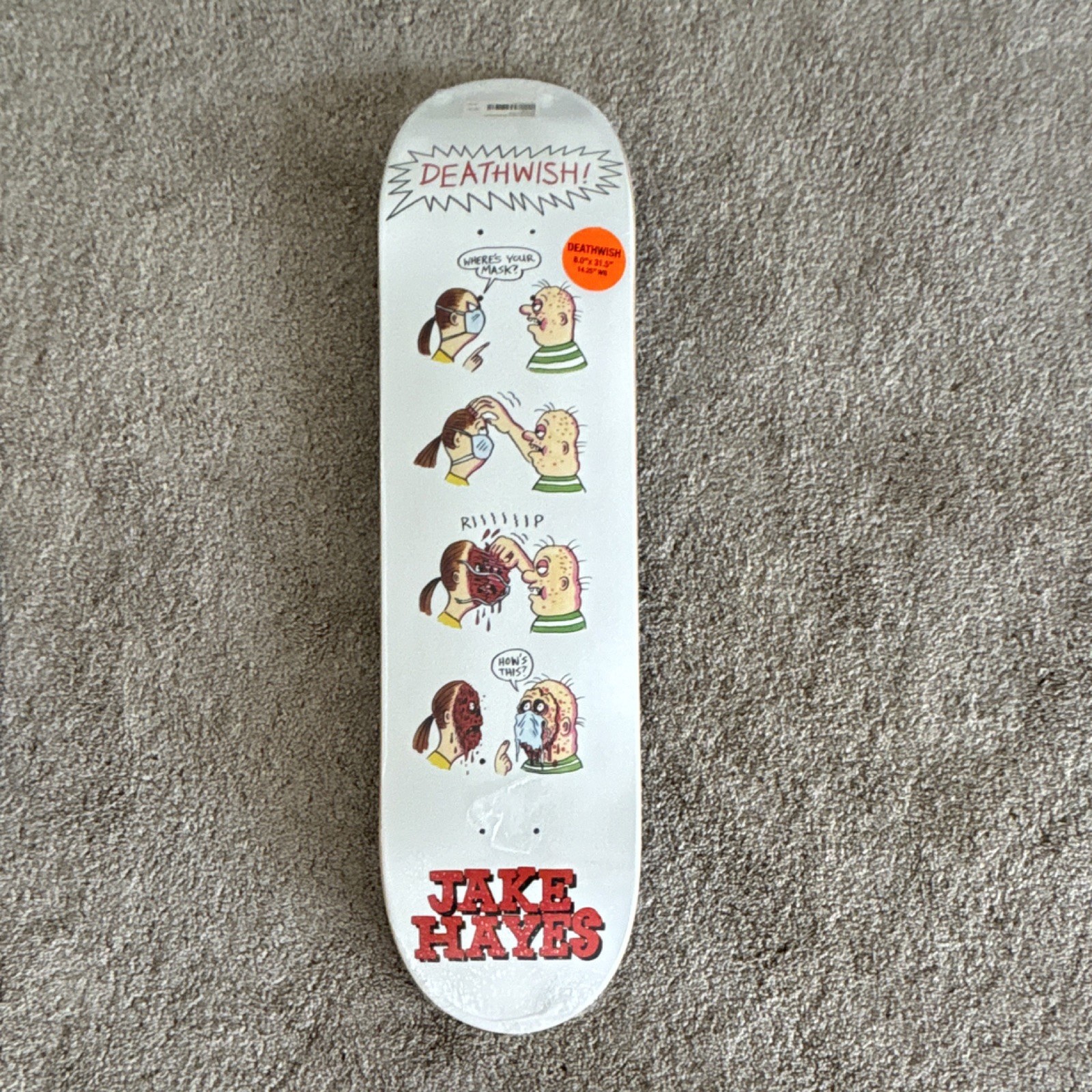 New sealed - Deathwish Jake Hayes QUARANTINE Skateboard Deck 8.0\ New sealed - Deathwish Jake Hayes QUARANTINE Skateboard Deck 8.0\
