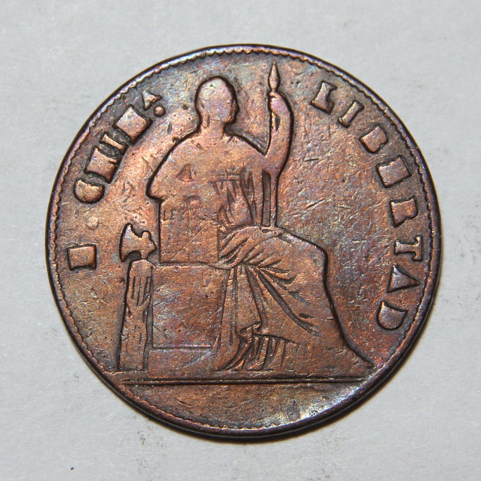 1865/1 Chihuahua Mexico Quartilla 1/4 Real -642- 1865/1 Chihuahua Mexico Quartilla 1/4 Real -642-