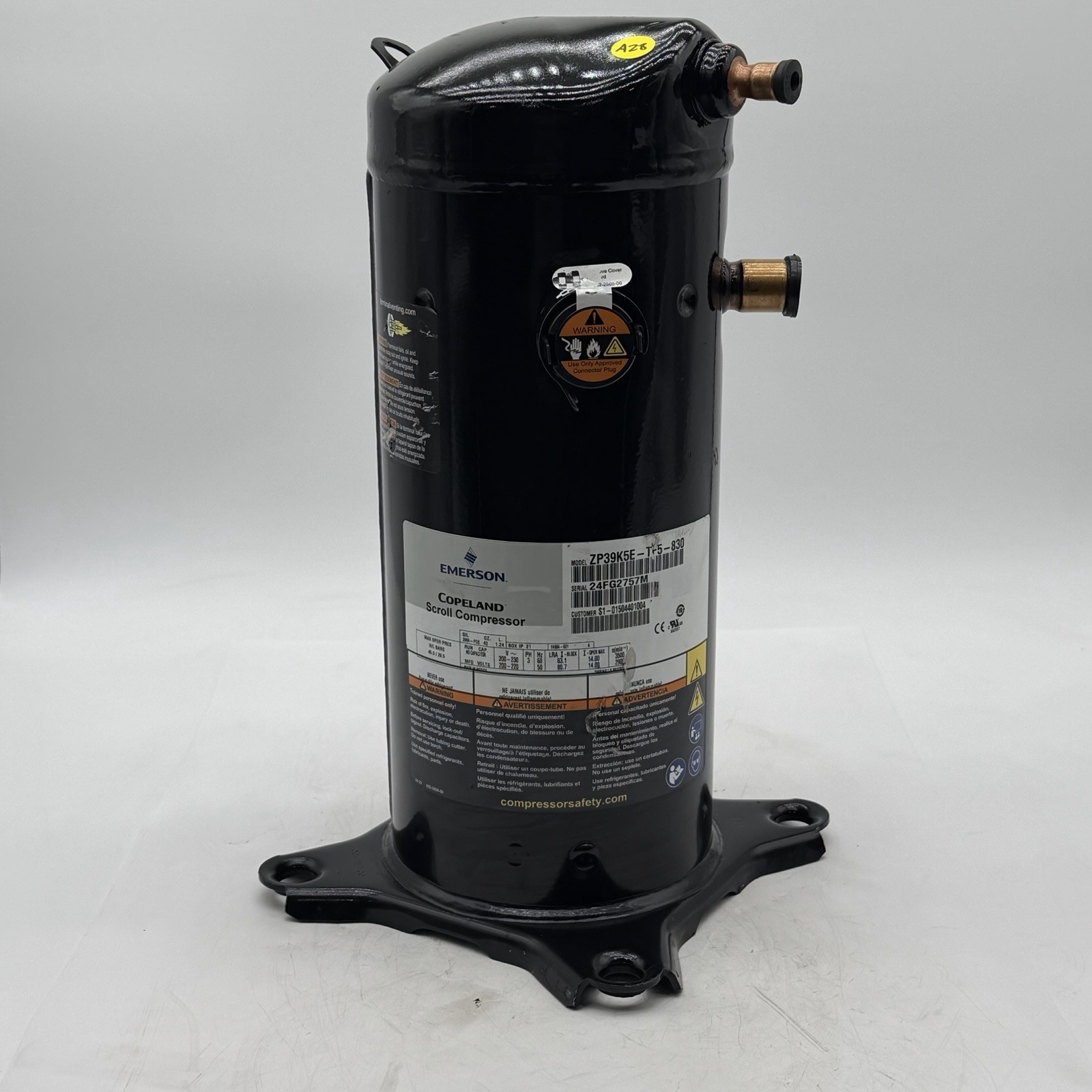 NEW Copeland ZP39K5E-TF5-130 Scroll Compressor ZP39K5E-TF5