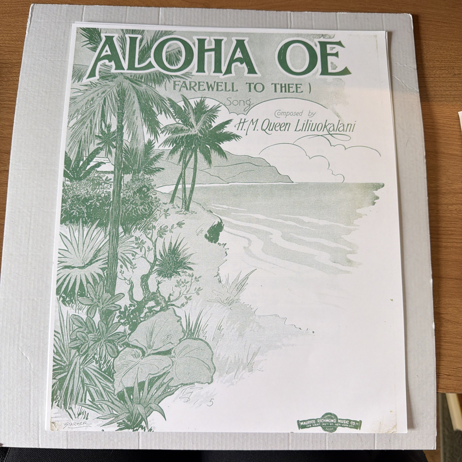 Aloha OE Farewell To Thee by H.M. Queen Liliuokalani Sheet Music Richmond Music Aloha OE Farewell To Thee by H.M. Queen Liliuokalani Sheet Music Richmond Music