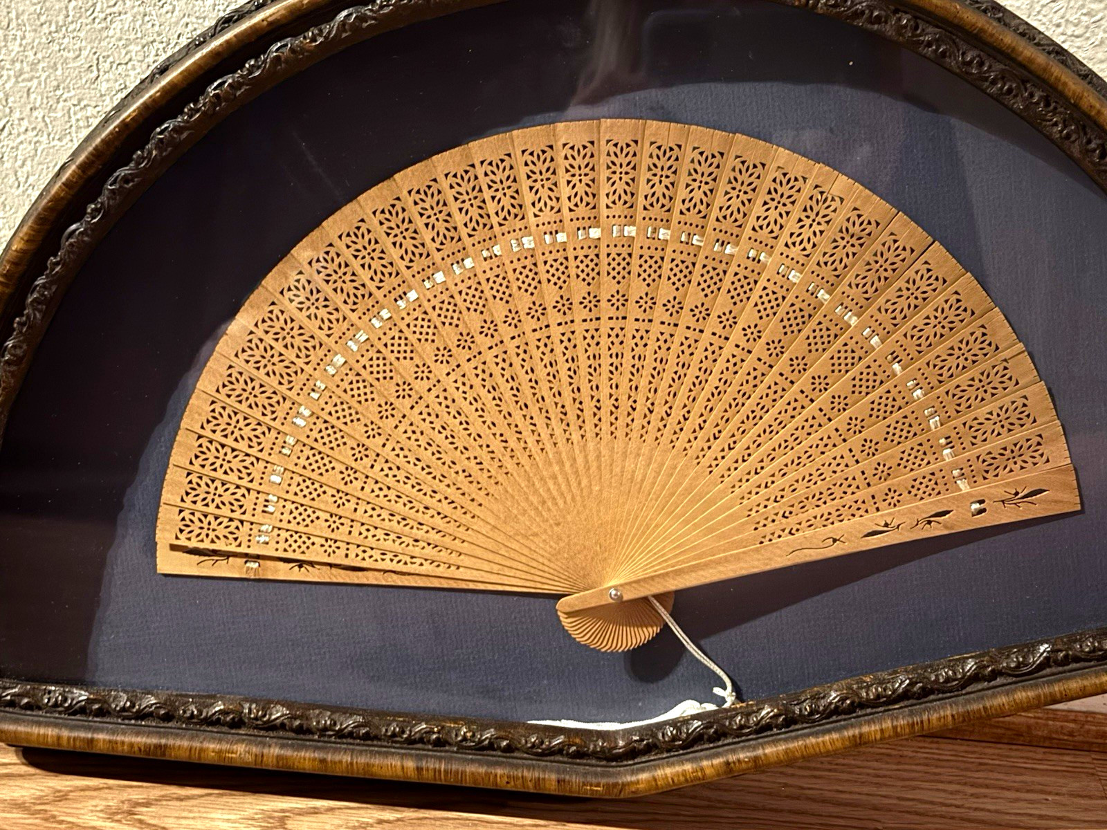 Antique fan in shadow box frame Antique fan in shadow box frame