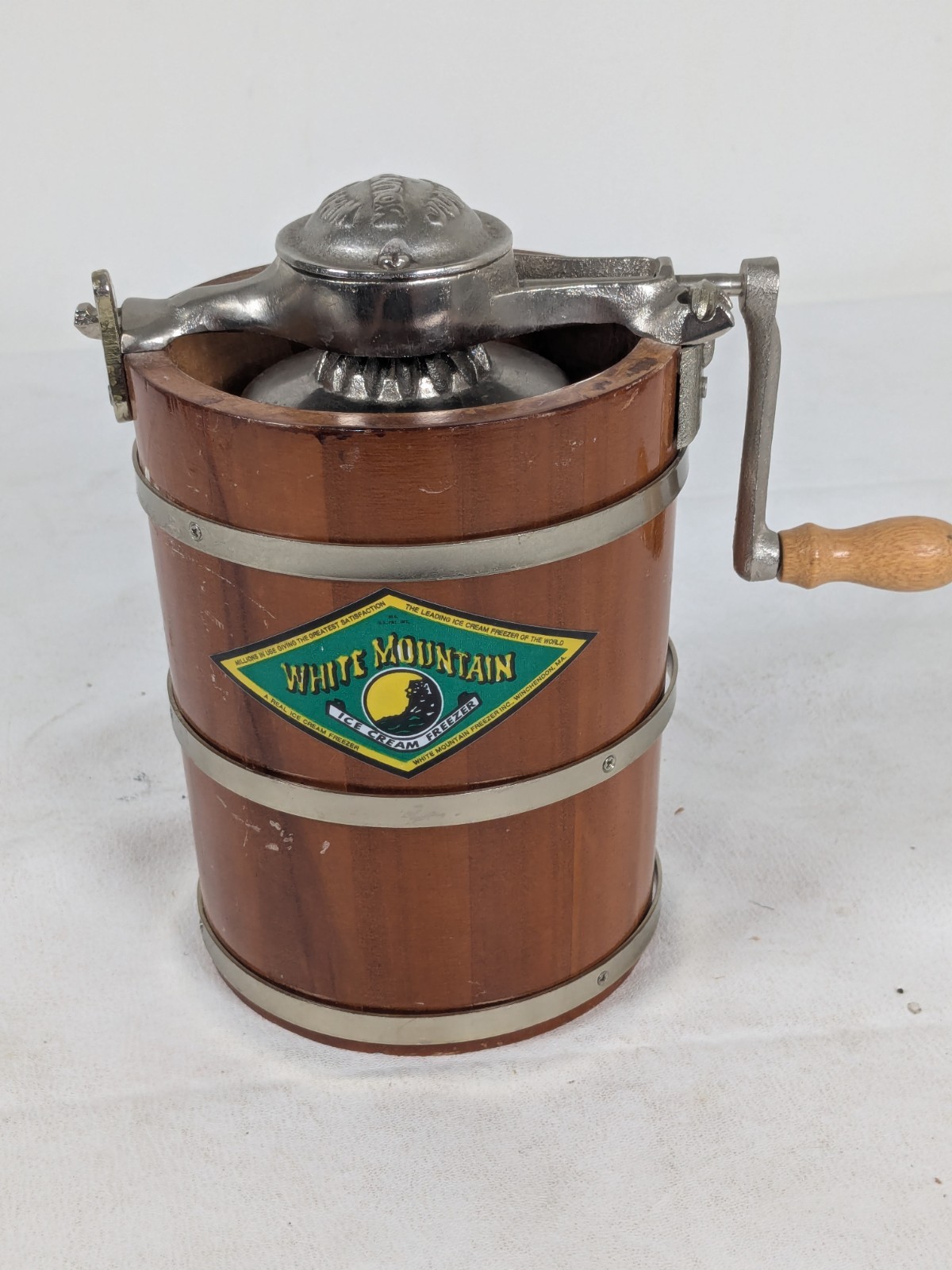 Vintage Salesman Sample White Mountain Mini Junior Ice Cream Freezer Maker Vintage Salesman Sample White Mountain Mini Junior Ice Cream Freezer Maker
