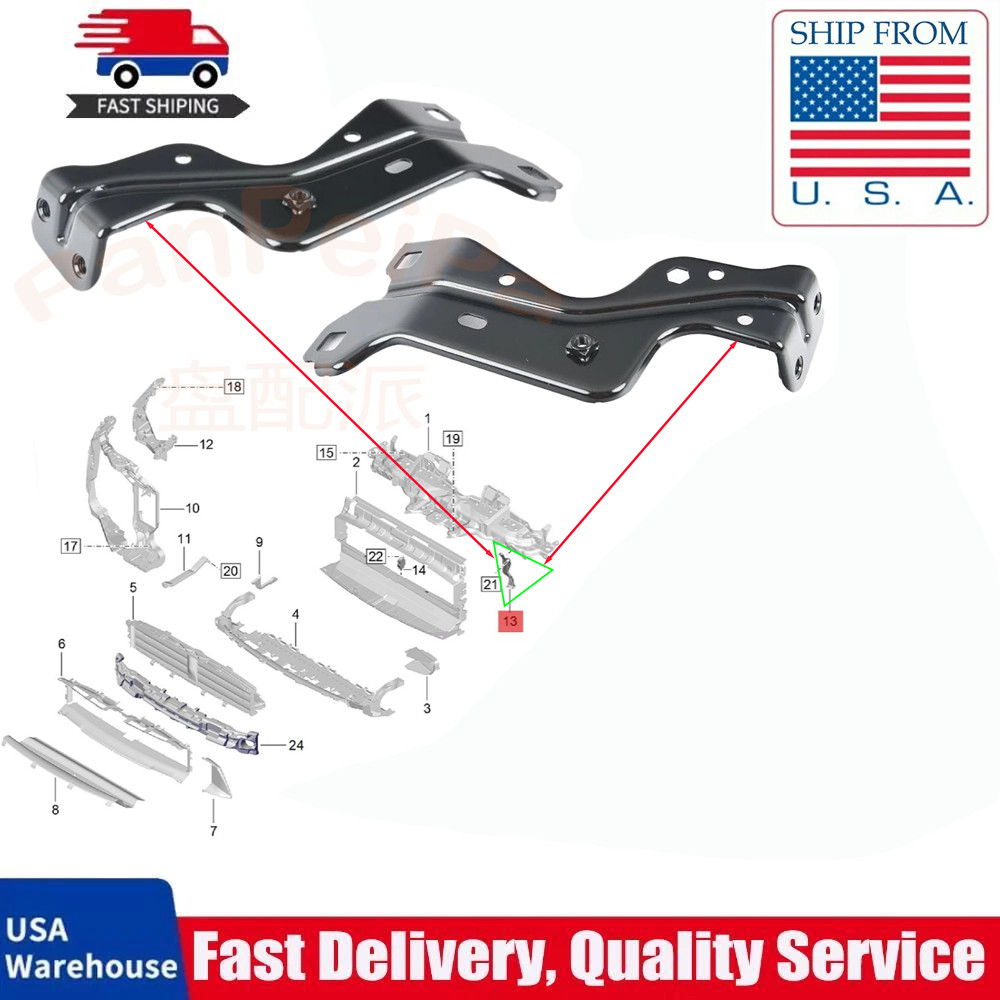 95B807333A Left Front radiator brackets NEW Fit for Porsche 2014-2026