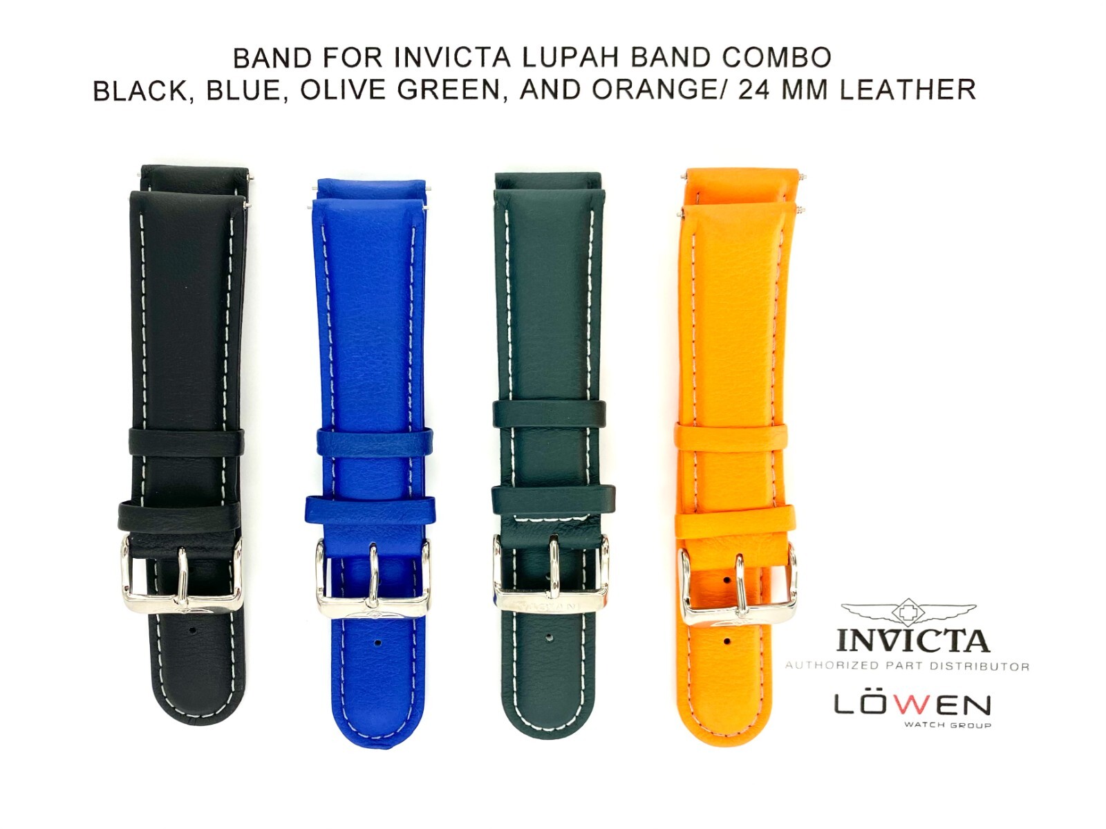 Band Combo for 40mm Lupahs - qty 4 Genuine Invicta Watch Bands 24mm
