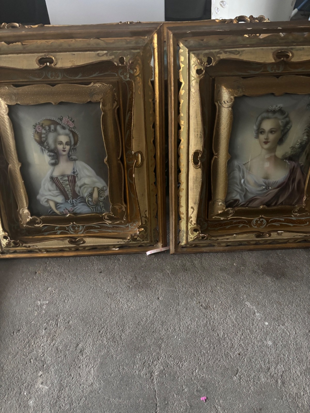 2 Antique -Style Portraits 15x18 of an 18th-century Noblewoman,