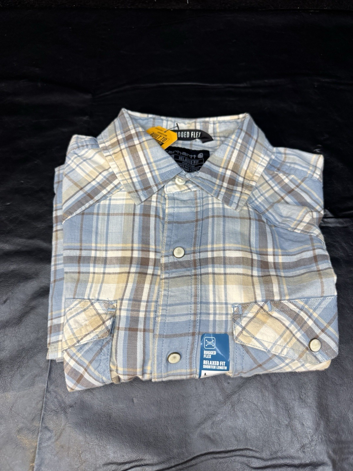 Carhartt Montana Bozeman Shirt Mens L Blue Plaid Rugged Flex Relaxed Fit 107284 Carhartt Montana Bozeman Shirt Mens L Blue Plaid Rugged Flex Relaxed Fit 107284