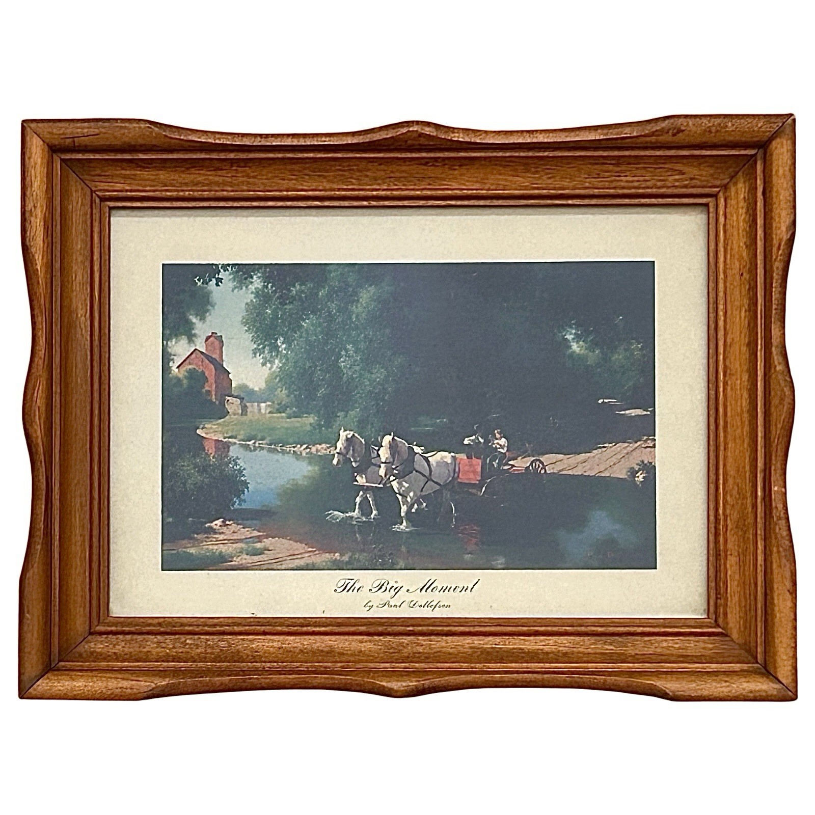 VTG 60s Paul Detlefsen THE BIG MOMENT Wood Framed Art Print 9x12 Rural Americana