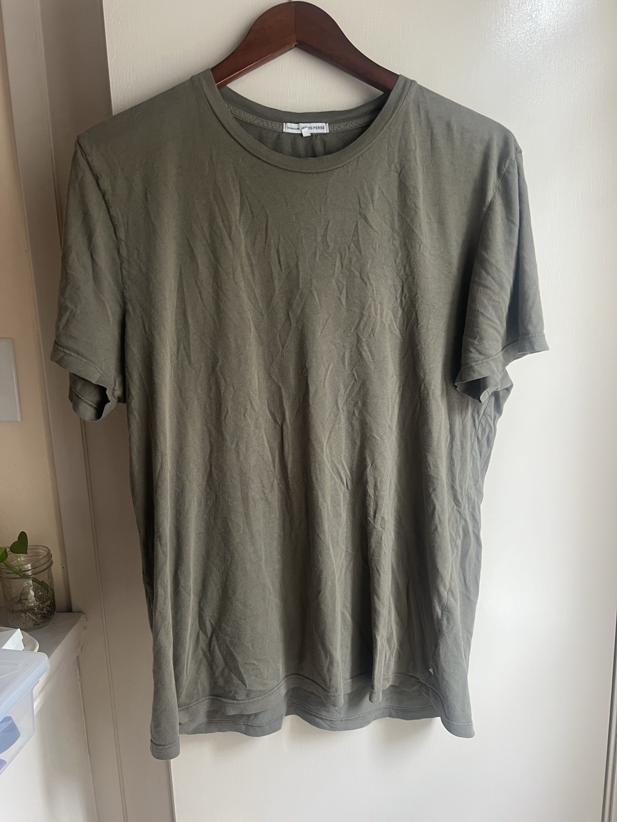James Perse Standard Short Sleeve T-Shirt Mens Size 3 L Olive Sage Green USA