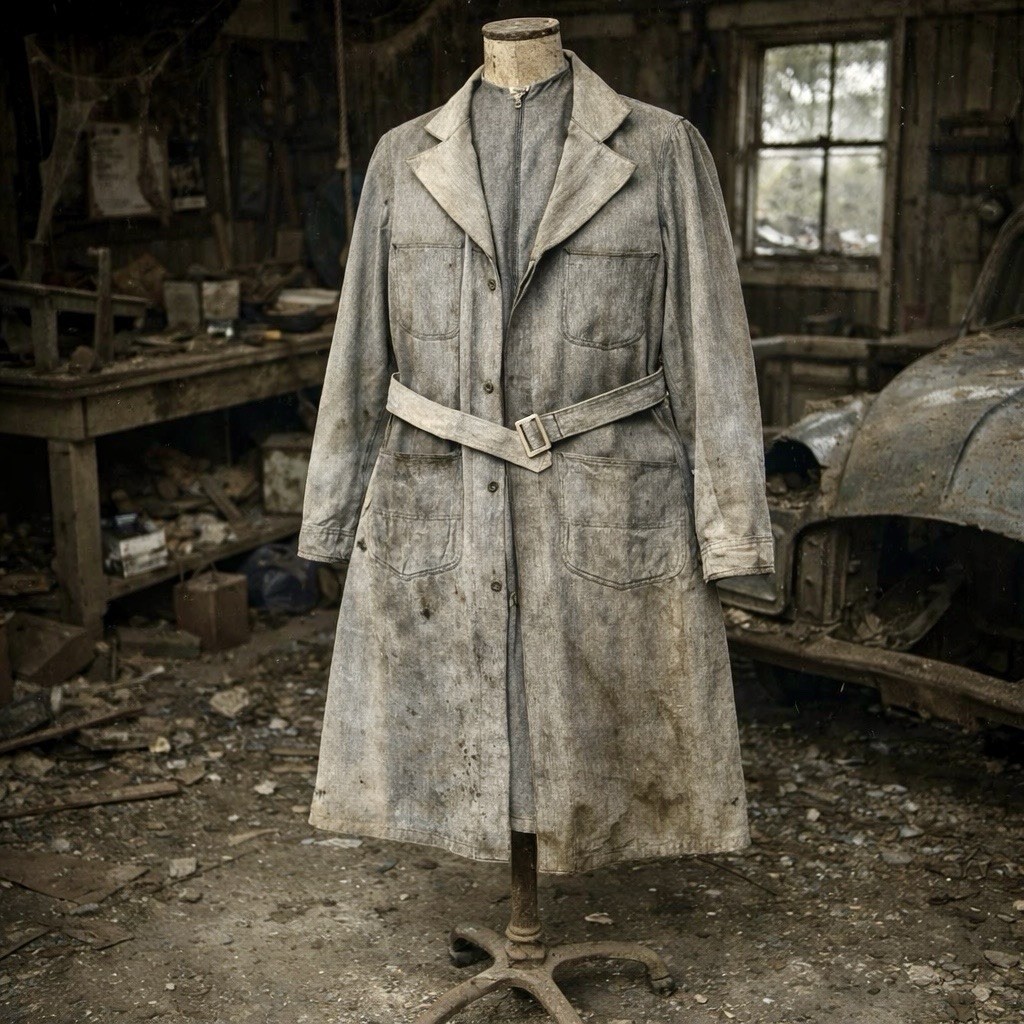 Rare WWII Lee Union-Alls Belted Denim Work Coat Union Made Sanforized 1940s Ware