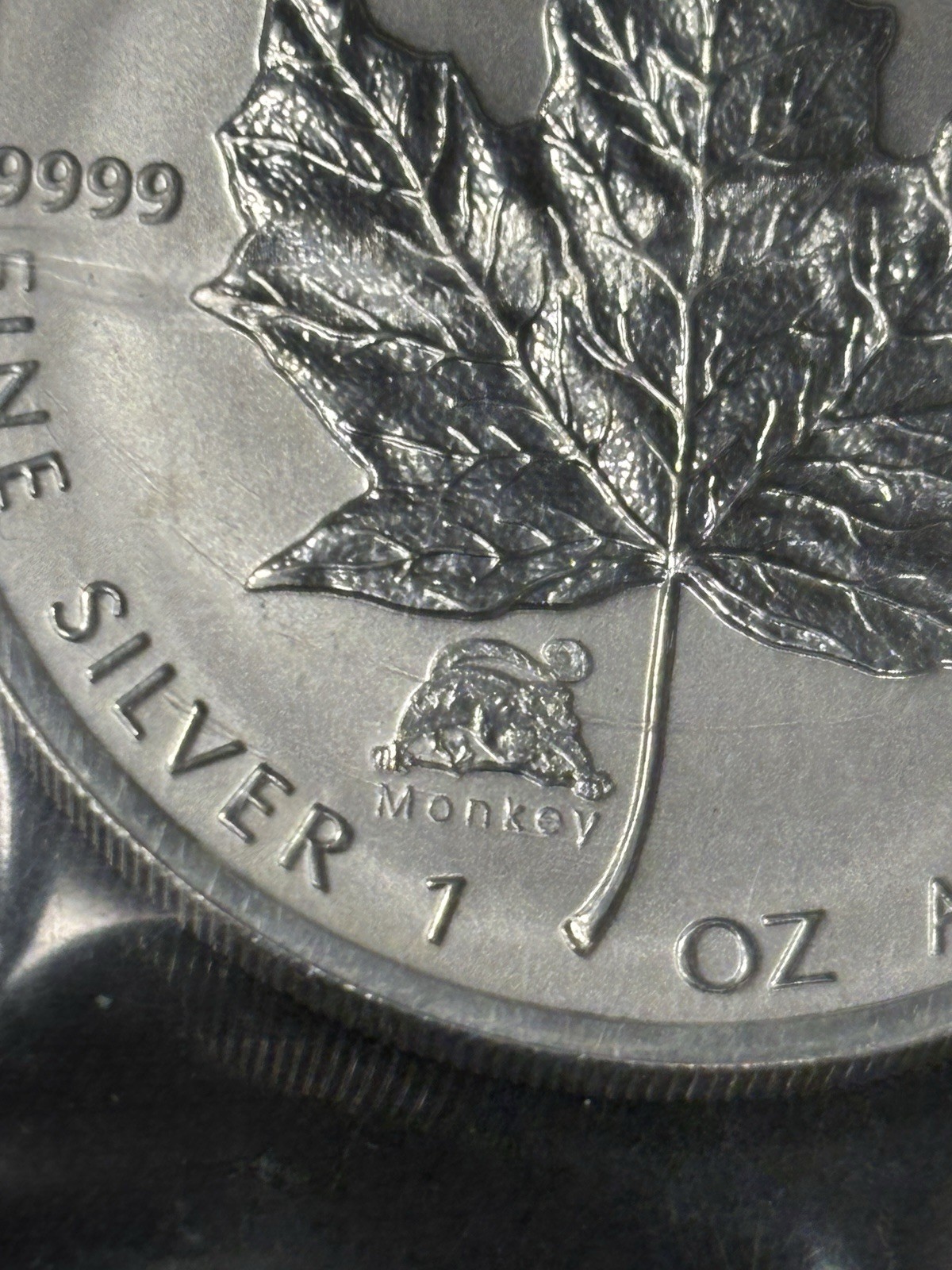 2004 Canada 1 oz Silver Maple Leaf with Monkey Privy in RCM Sealed Plastic