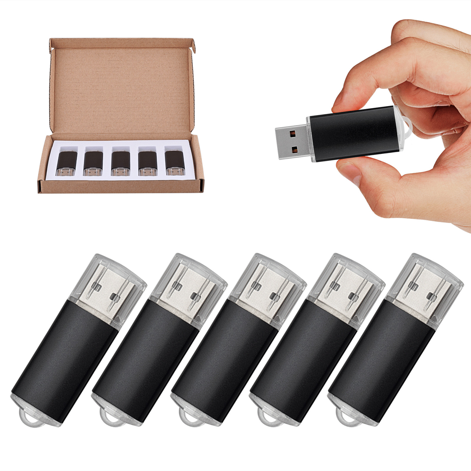 Wholesale 10/100pcs 16GB USB 2.0 Flash Drive Metal Rectangle Memory Sticks Black Wholesale 10/100pcs 16GB USB 2.0 Flash Drive Metal Rectangle Memory Sticks Black