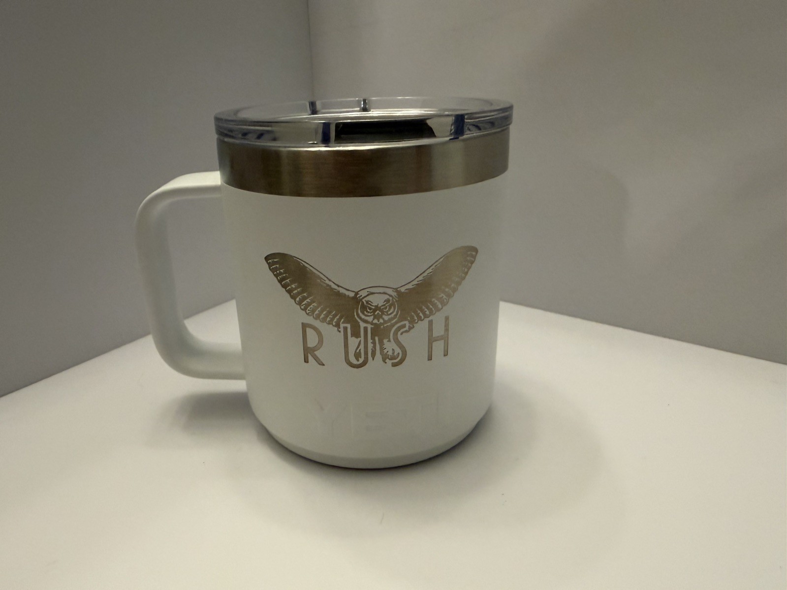 Rush Fifty Something Tour VIP Yeti White Rambler Mug