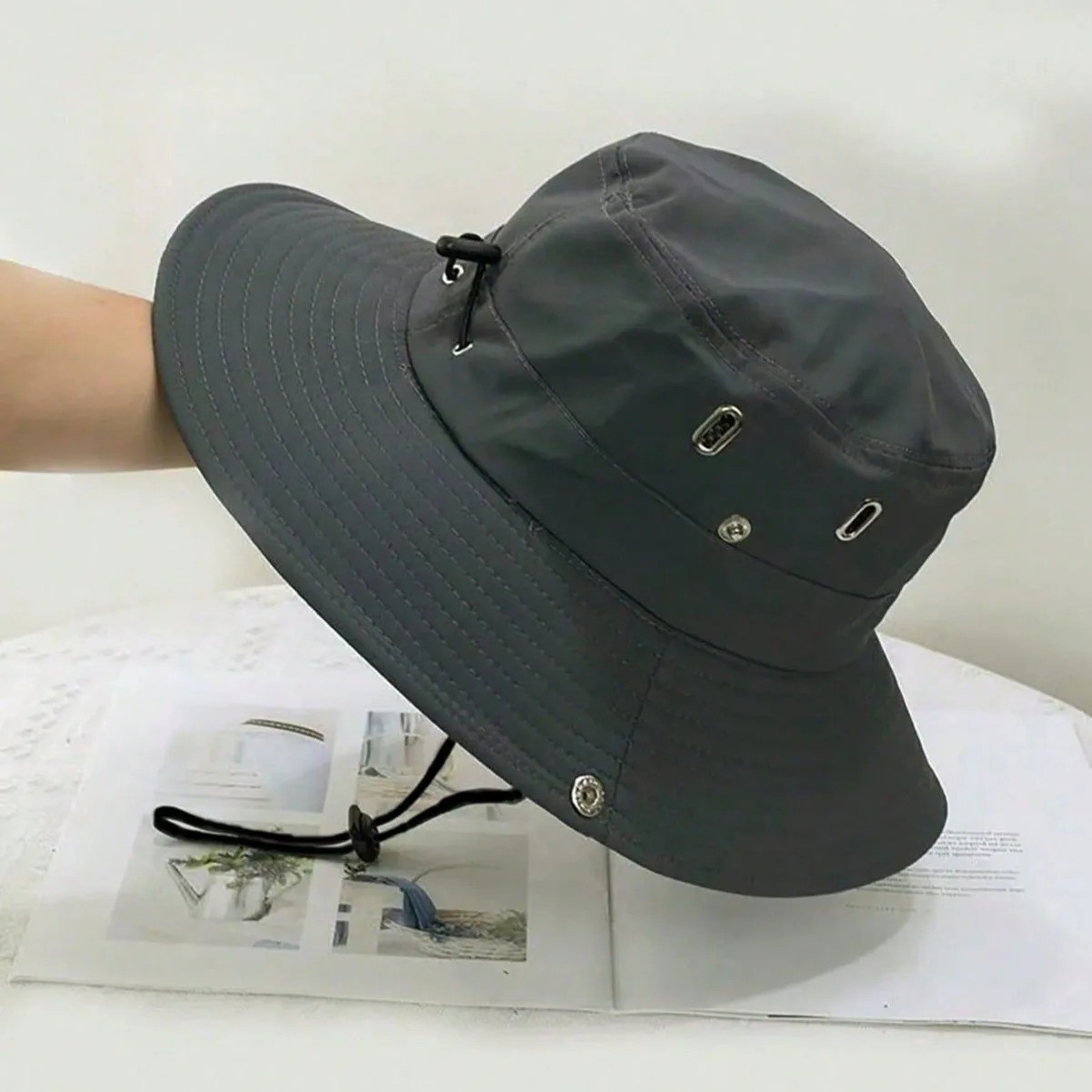 Wide Brim Sun Hat UV Protection Bucket Cap For Hiking Camping Fishing Safari Men