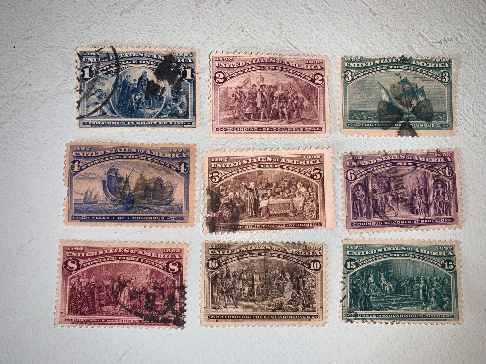 US Stamps SC# 230-238 Columbian Exposition 1c-15c used 1893 US Stamps SC# 230-238 Columbian Exposition 1c-15c used 1893