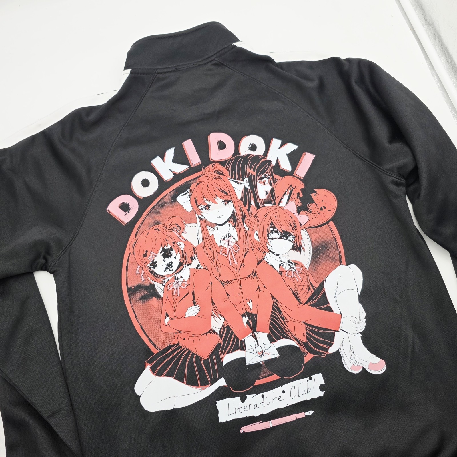 Omocat Doki Doki Literature Club Track Jacket Size Medium Black Anime RARE
