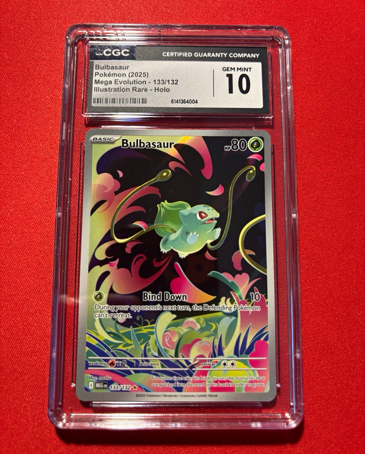 Pokemon TCG Bulbasaur 133/132 Mega Evolution Illustration Rare CGC 10
