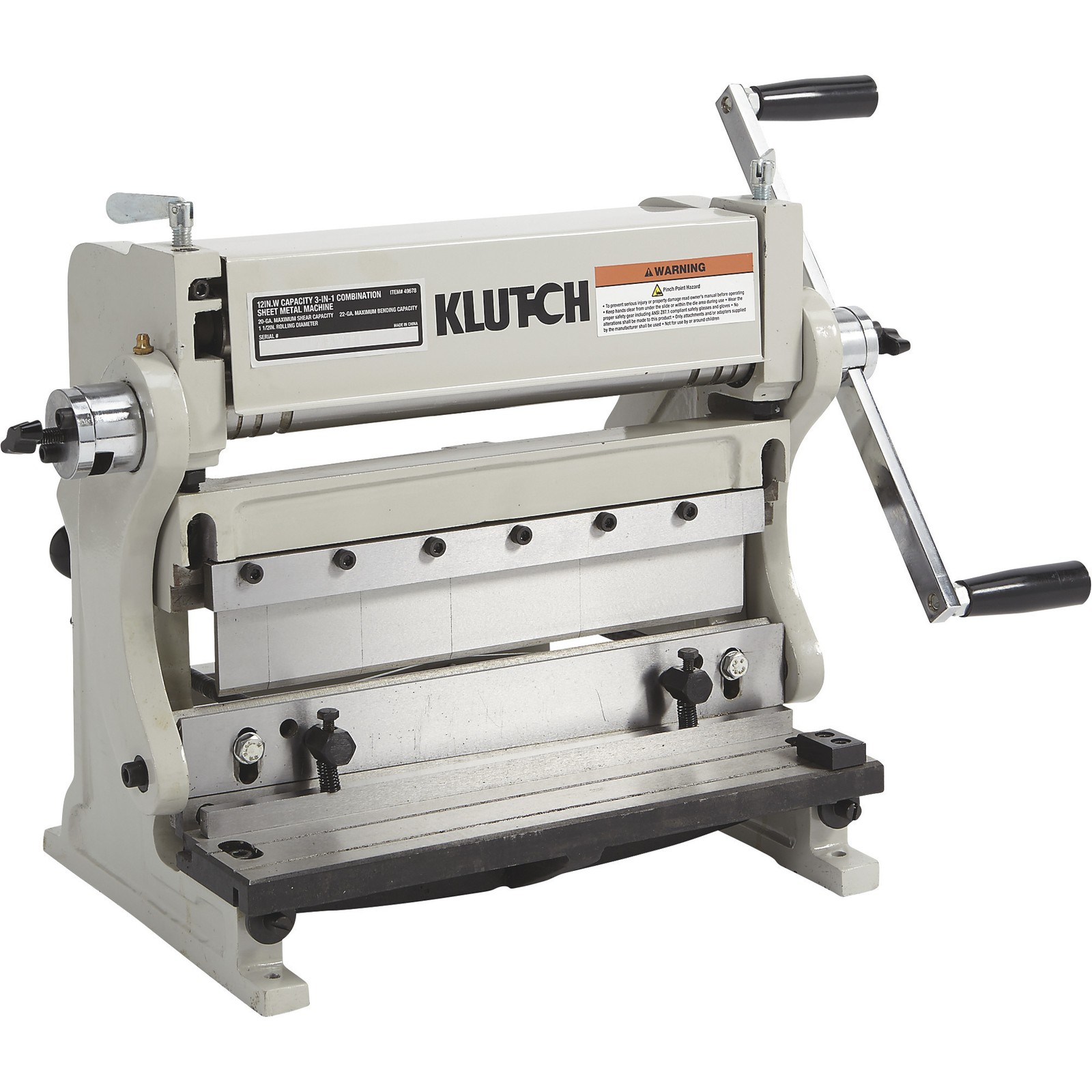 Klutch 3-In-1 Combination Sheet Metal Machine, 12in. Klutch 3-In-1 Combination Sheet Metal Machine, 12in.