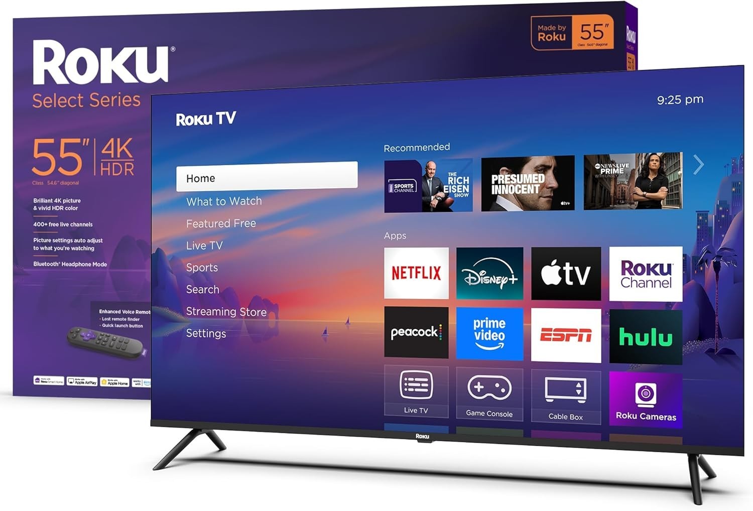 Roku 55 inch Class Select Series 4K LED Smart Roku TV (2025) (Refurbished)
