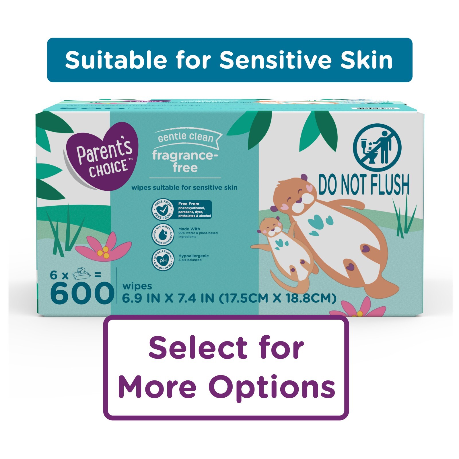 Parents Choice Baby Wipes, Fragrance Free Baby Wipes 600, 900, 1200, 1600 Count