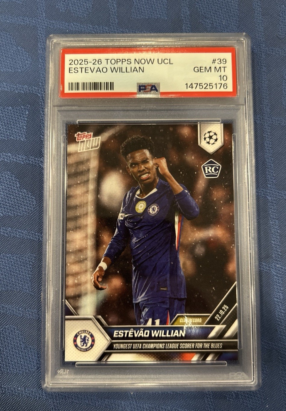 Estevao Willian RC #39 - 2025-26 Topps Now UEFA Champions League - PSA 10 GEM MT Estevao Willian RC #39 - 2025-26 Topps Now UEFA Champions League - PSA 10 GEM MT