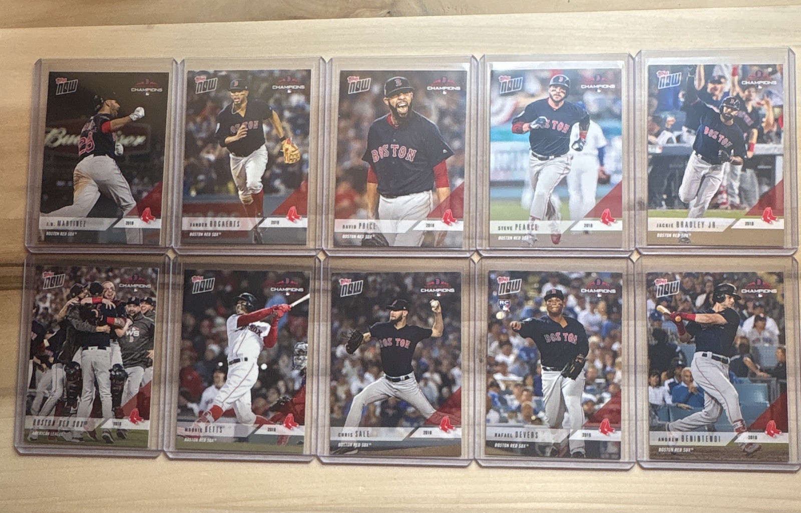 Topps Now Champions Boston Red Sox 10-Card Lot 2018 MLB Base Set RT7-RT12
