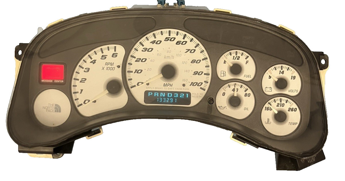 99-02 Chevy GMC Silverado Sierra Avalanche Speedometer Gauge Cluster North Face 99-02 Chevy GMC Silverado Sierra Avalanche Speedometer Gauge Cluster North Face